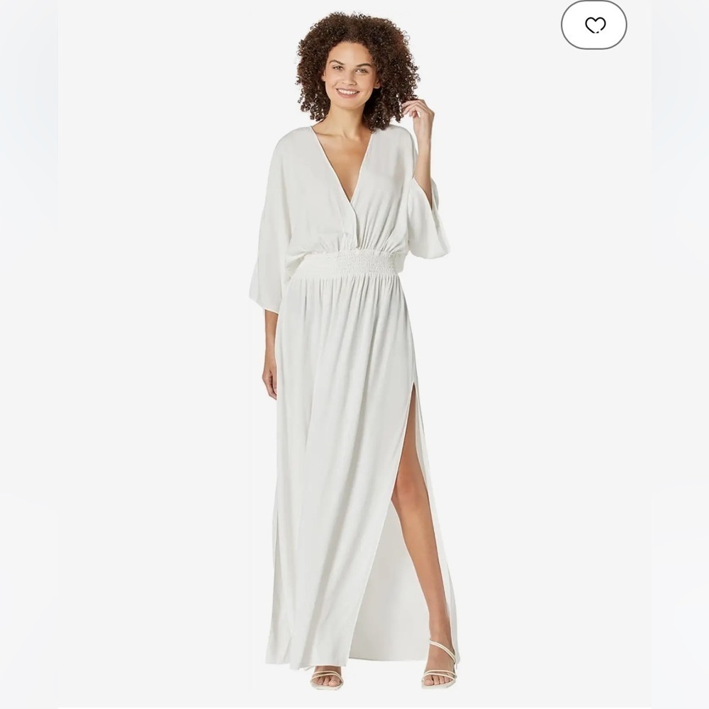 L*Space Sungazer Long Maxi Dress in Cream Women’s Size Large NEW Boho Beachy
